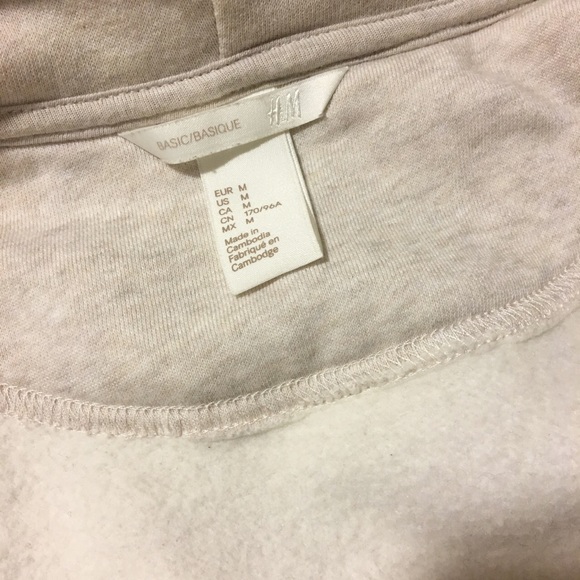 H&M Warm Beige Cream Tan White Hoodie with Zipper - Picture 4 of 4